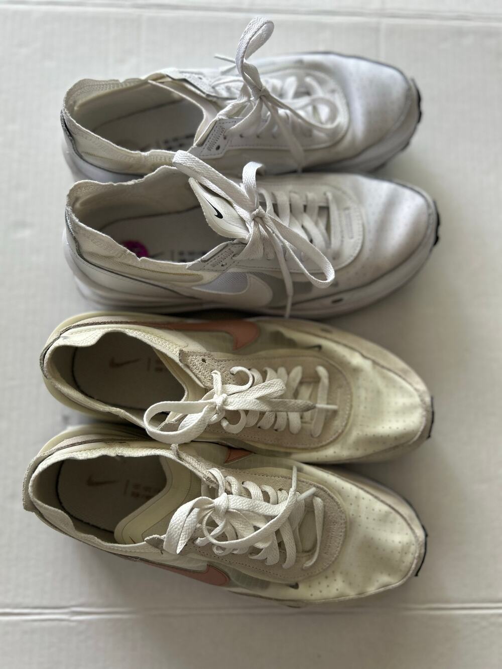 Nike Waffle One Sneakers Women’s Size 8.5 Bundle White Cream Pink Running Shoes